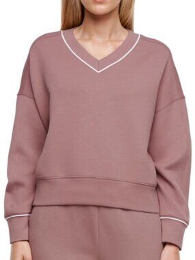 Express Women's V-Neck Pullover Sweatshirt In Mauve